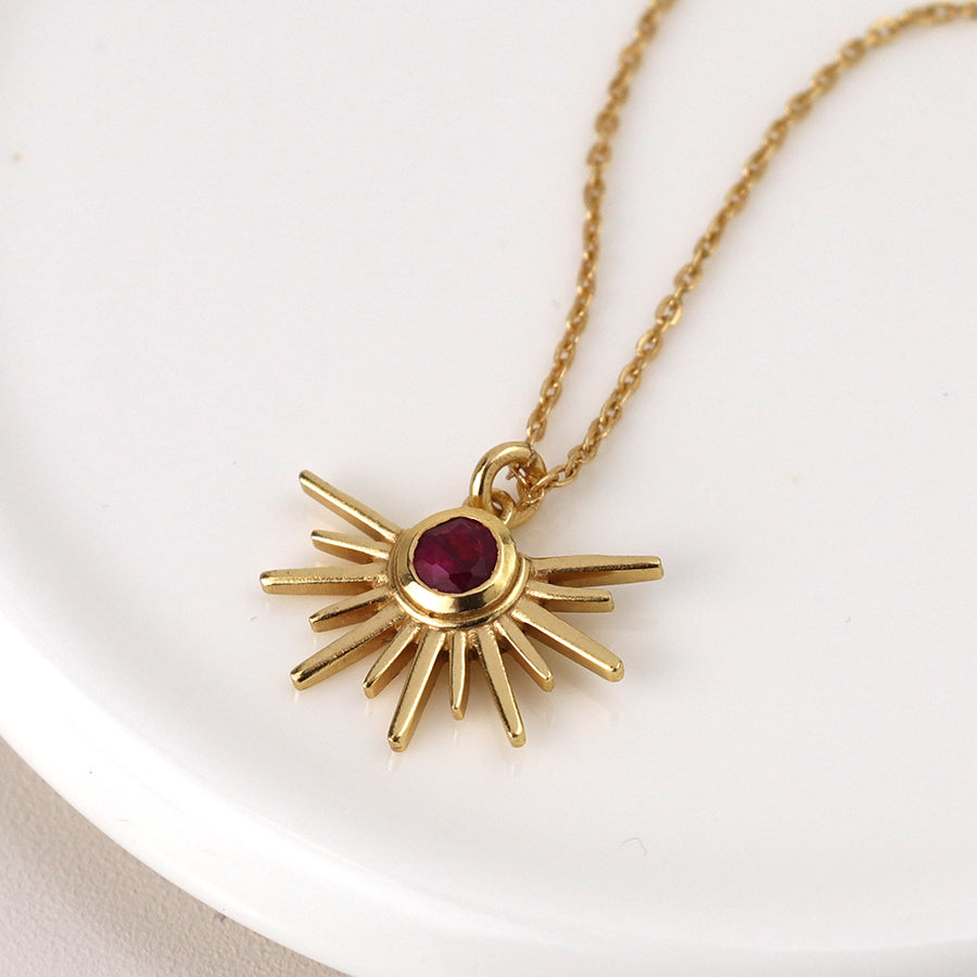 Aureus Gold Plated Half Sunburst Necklace