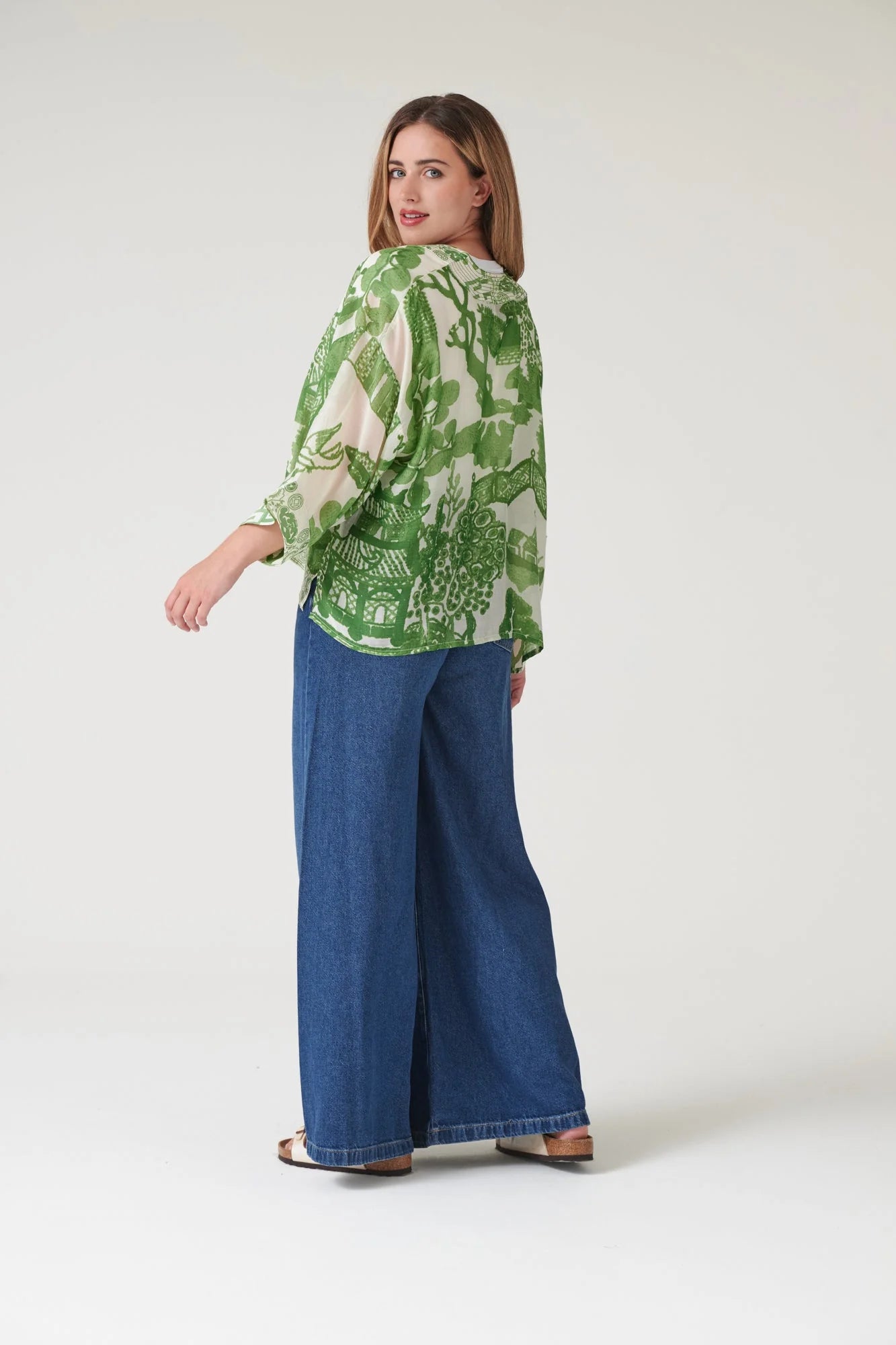 100 Stars Kimono - Giant Willow Green