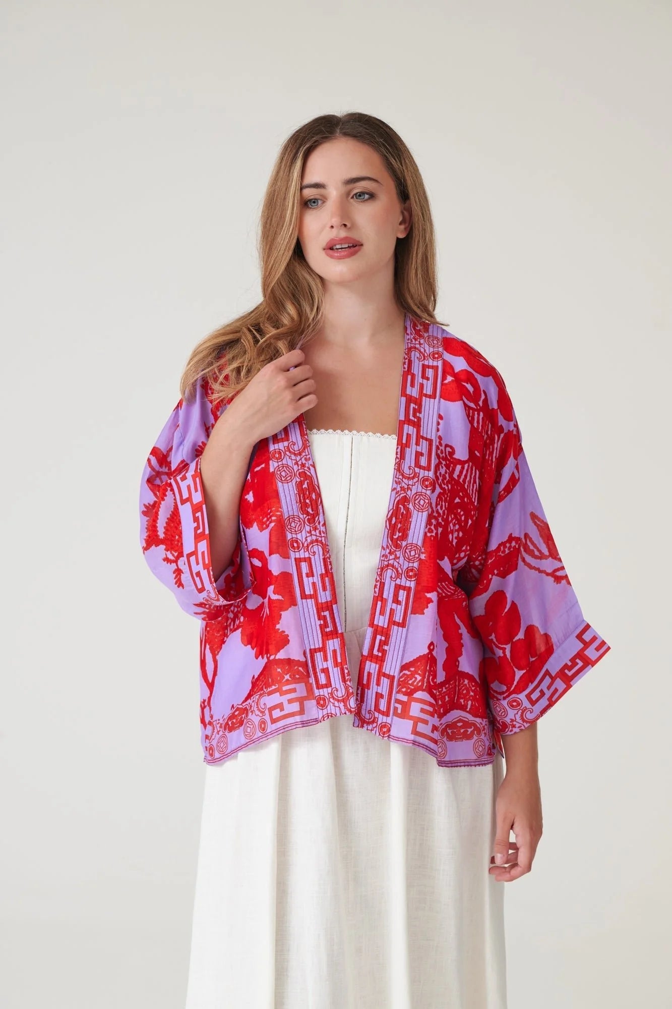 100 Stars Kimono - Giant Willow Violet