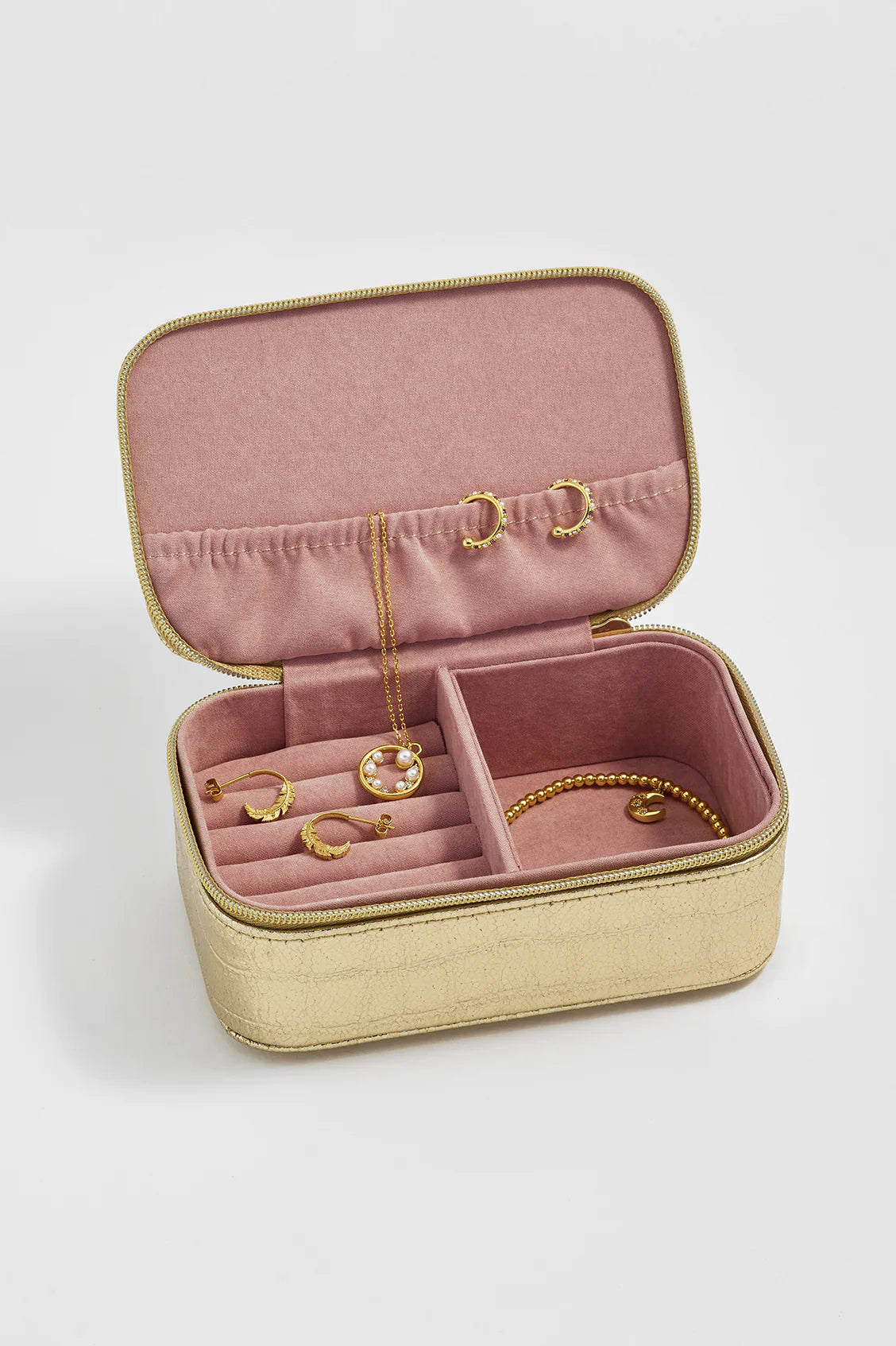 Jewellery Box - Gold Croc
