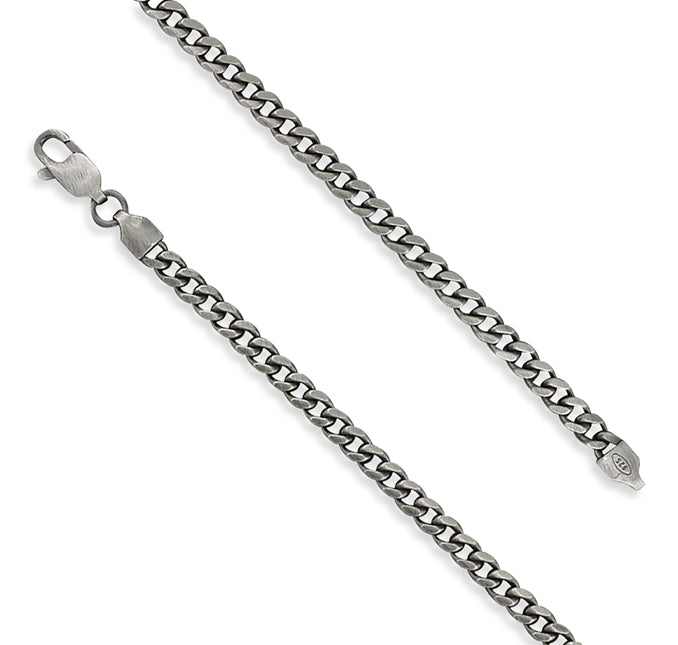 Men's Oxidised Curb Chain Bracelet