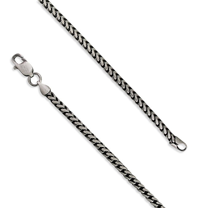 Men's Medium Oxidised Chain Bracelet