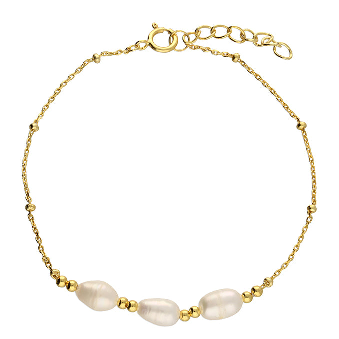 FWP Trio Beaded Chain Bracelet GP