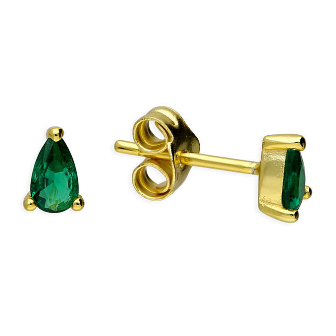Emerald Teardrop Stud - GP