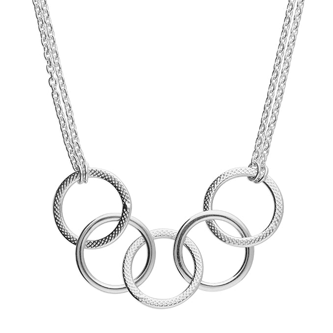 Double Chain 5 Hoop Necklace