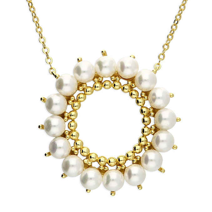 Pearl Bead Circle Necklace GP