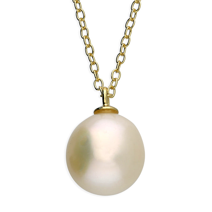 Gold Plated Sterling Silver Single FWP Necklace