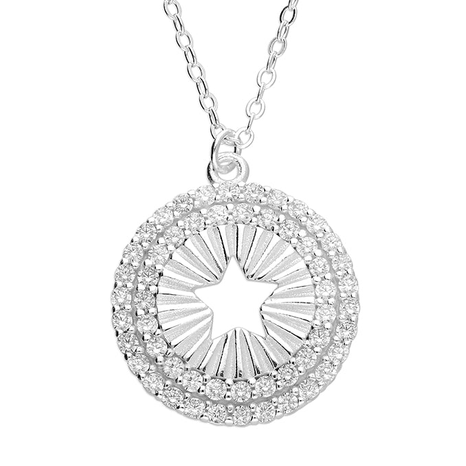 Sterling Silver Cubic Zirconia Star Necklace