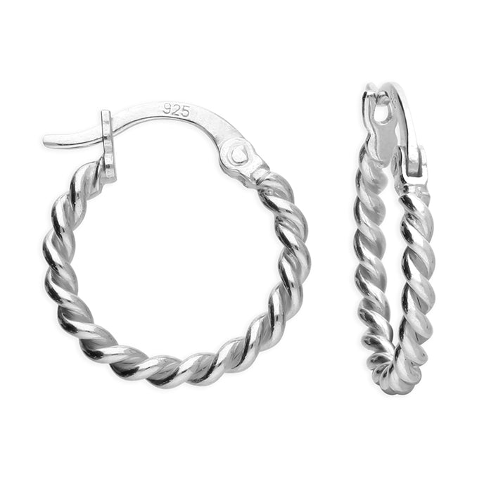 Classic Twist Hoop Earrings - Sterling Silver