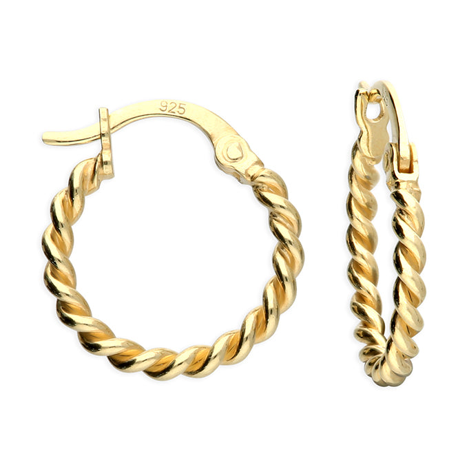 Classic Twist Hoop Earrings - Gold Plated