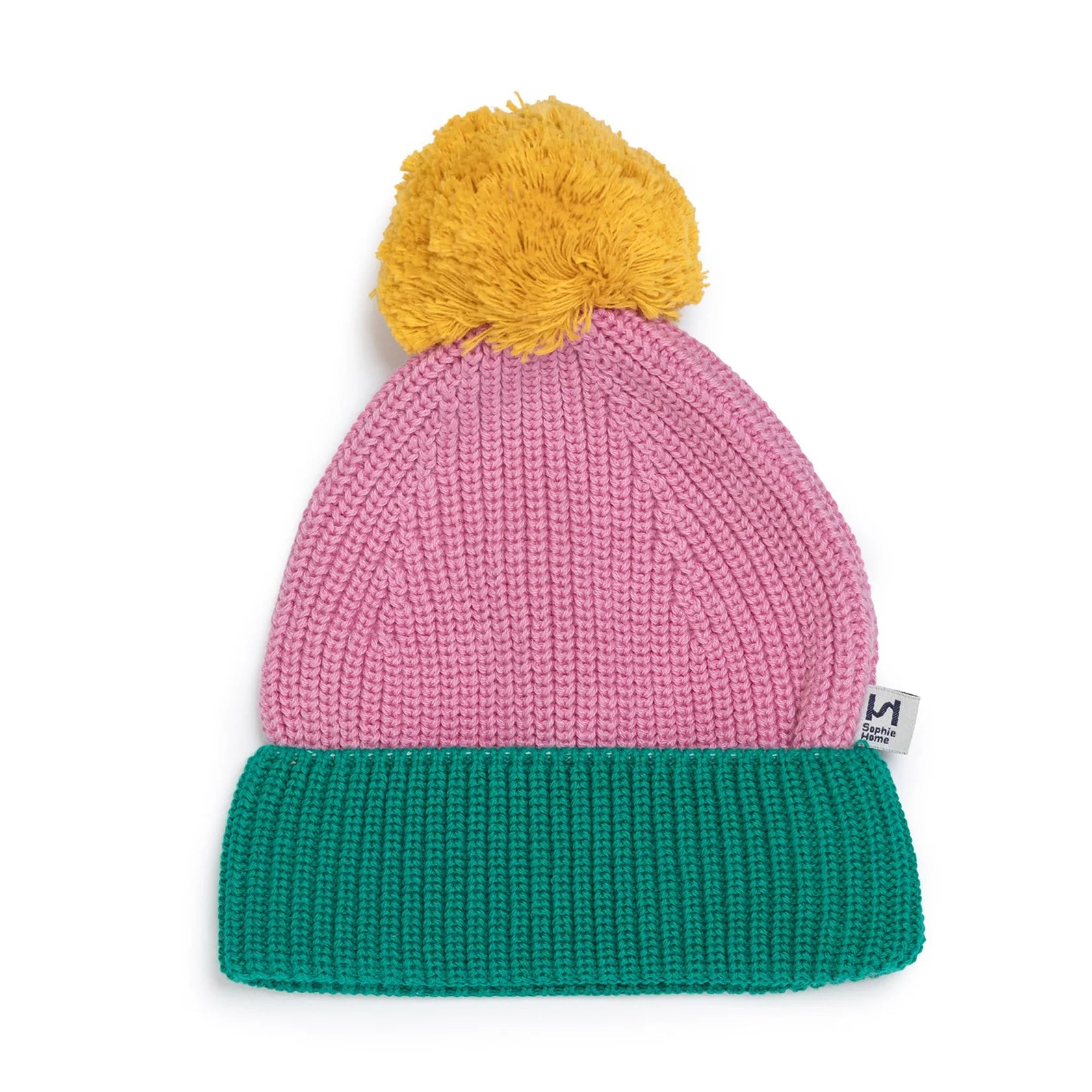 Baby Bobble Hat: Pink & Green