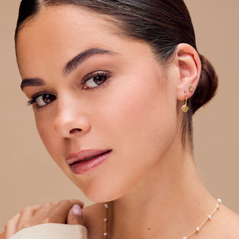 Orelia London - Shell Charm Micro Hoop Earring