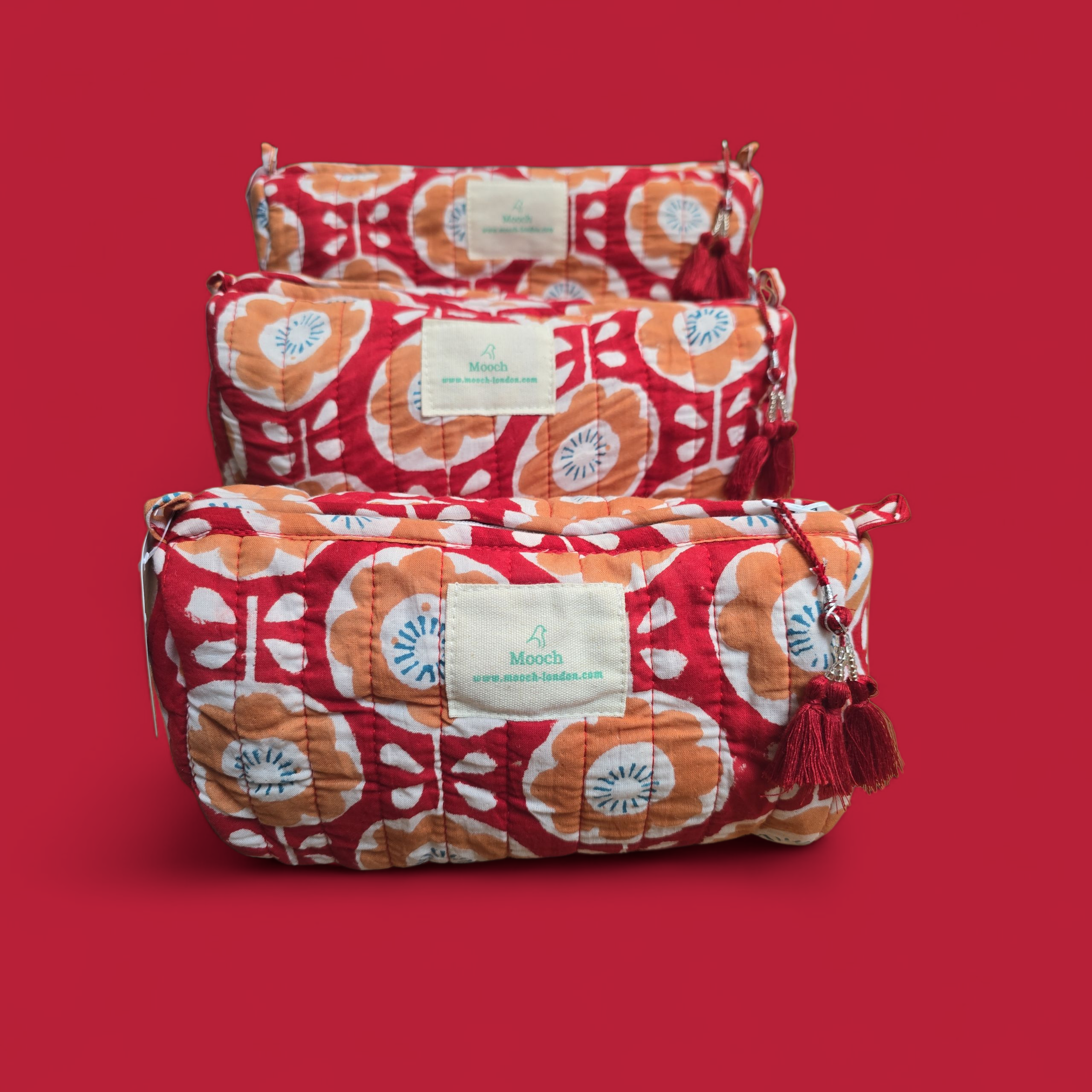 Quilted Wash Bag - Set of 3