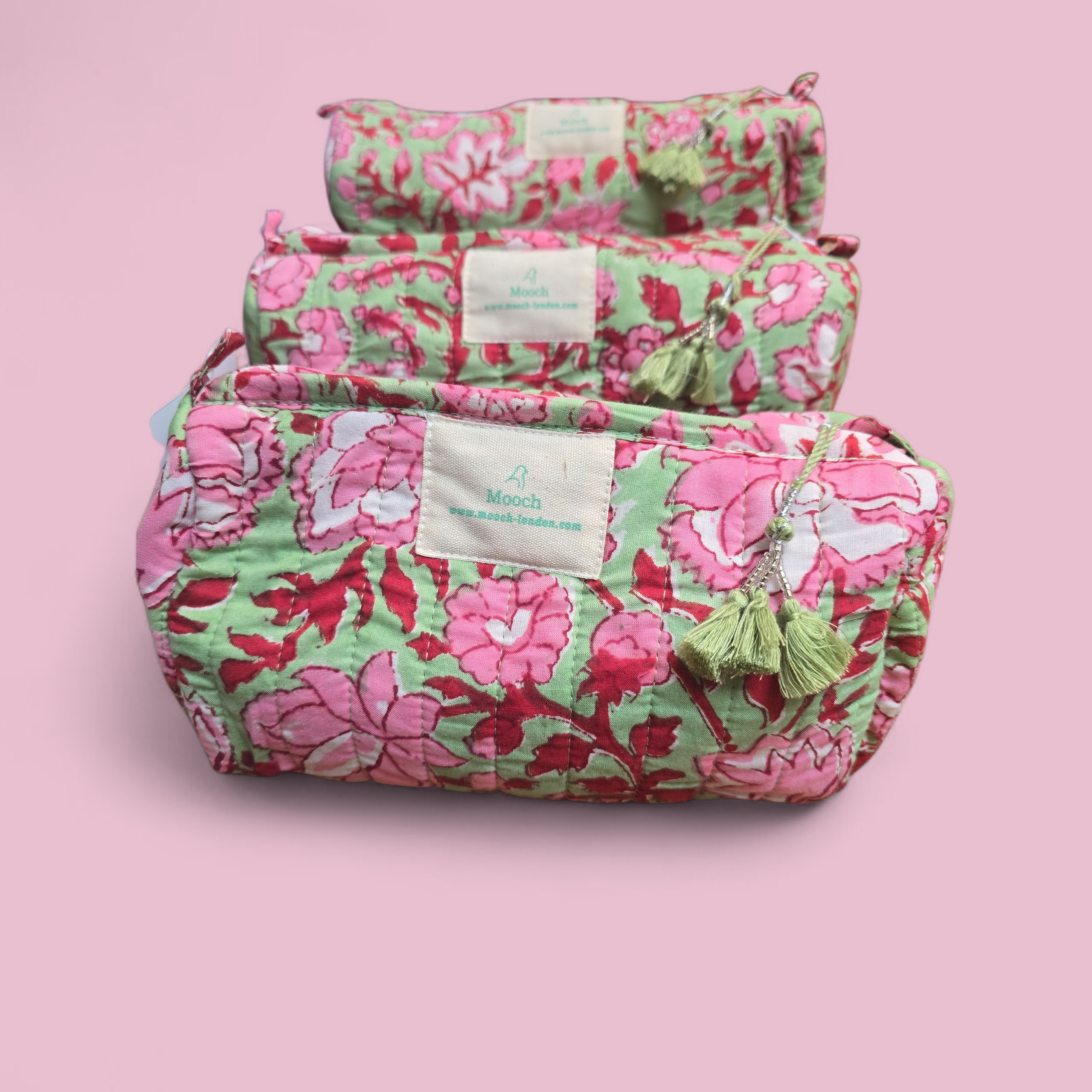 Quilted Wash Bag - Set of 3