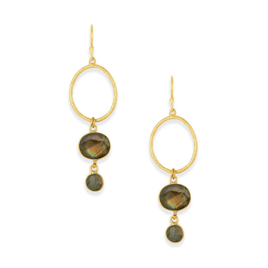 Ashiana London - Cadiz Labradorite Gemstone Earrings