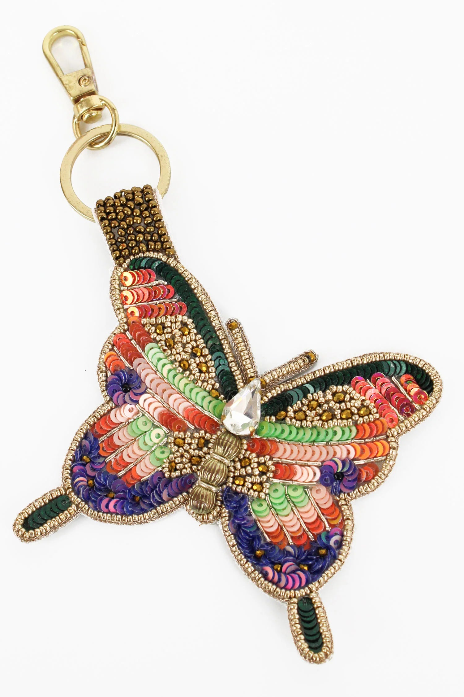 Jewelled Butterfly Beaded Keyring