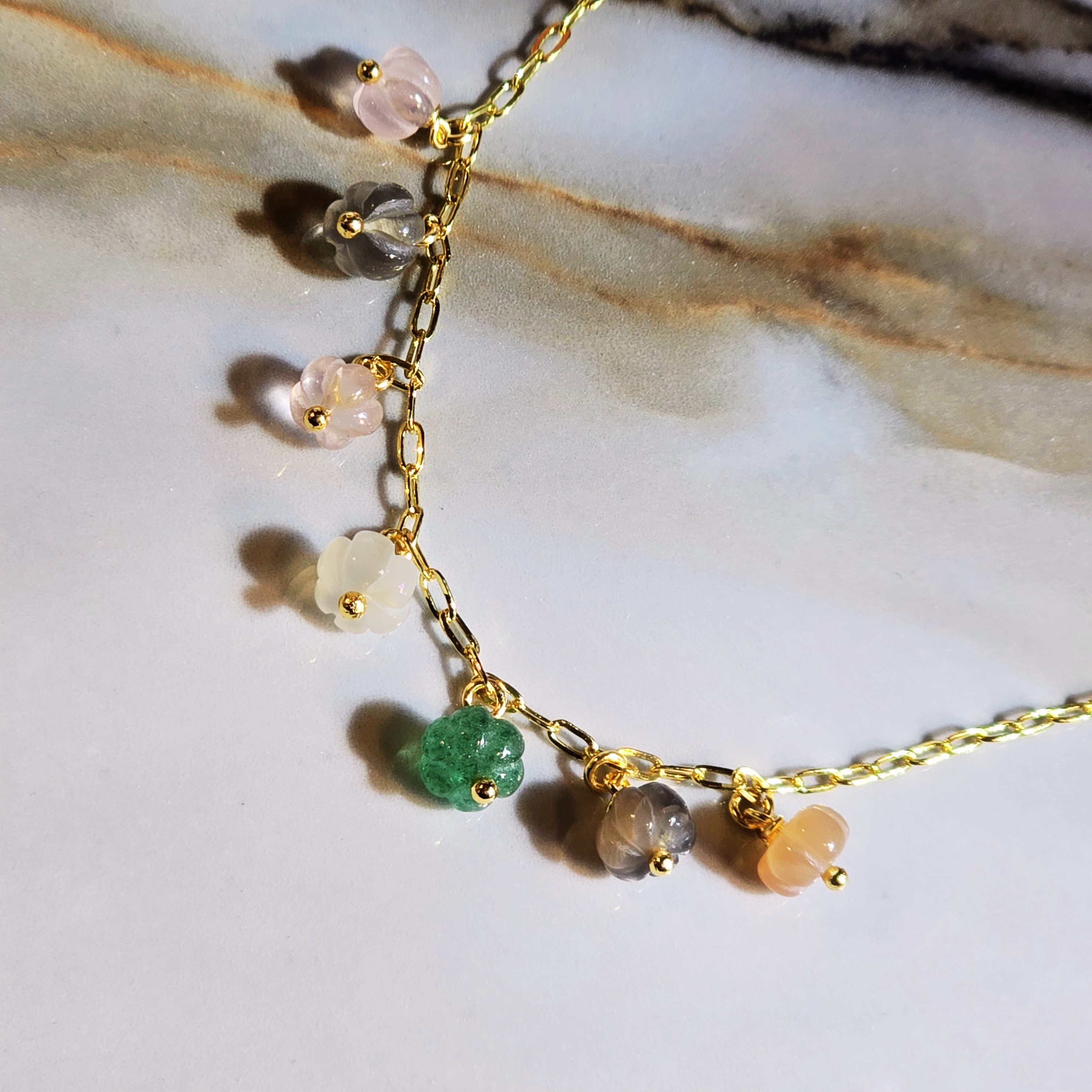 MOOCH London - Carved Gemstone Pumpkin Pendant Necklace