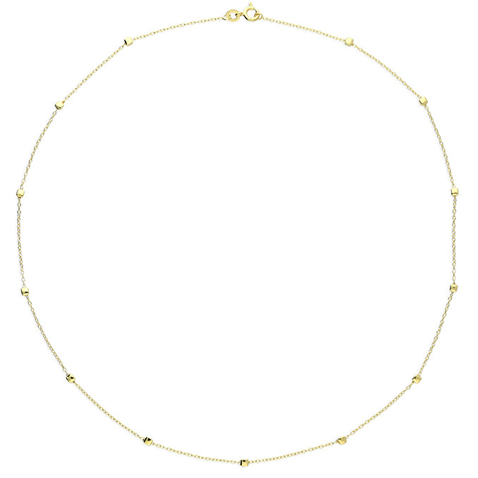 Cube Beaded Necklace - Gold Plated Sterling Silver