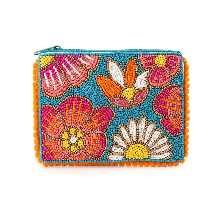 Daisy & Flower Beaded Holiday Purse