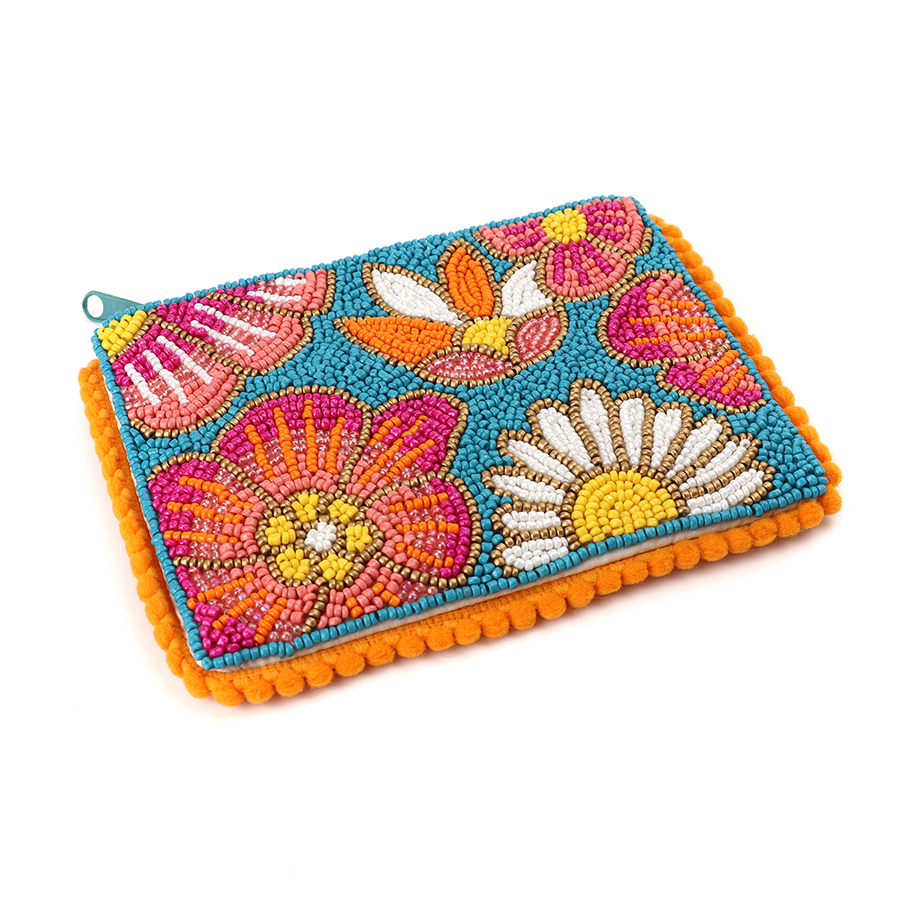 Daisy & Flower Beaded Holiday Purse