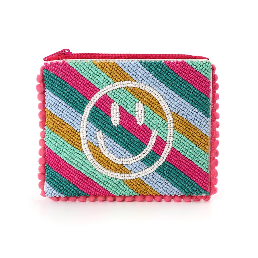 Happy Face Beaded Holiday Purse