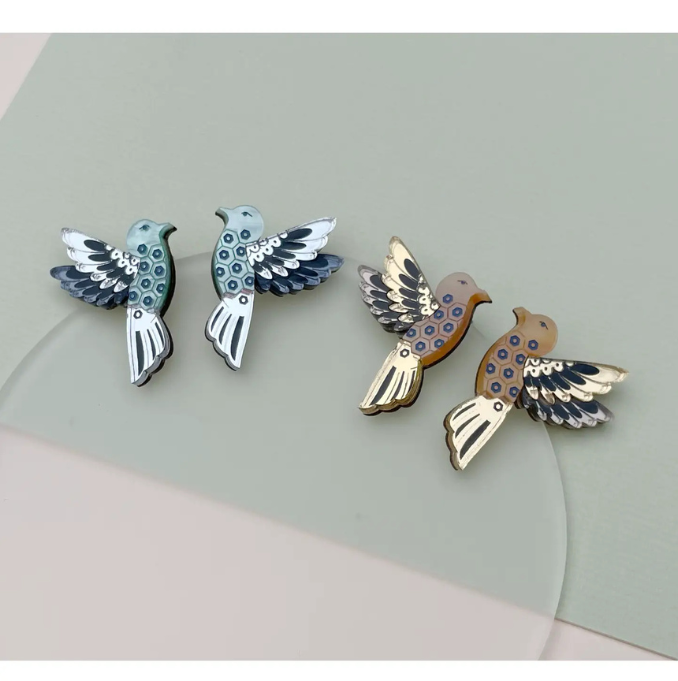 Rosa Pietsch - Hummingbird Stud Earrings - Gold/Caramel