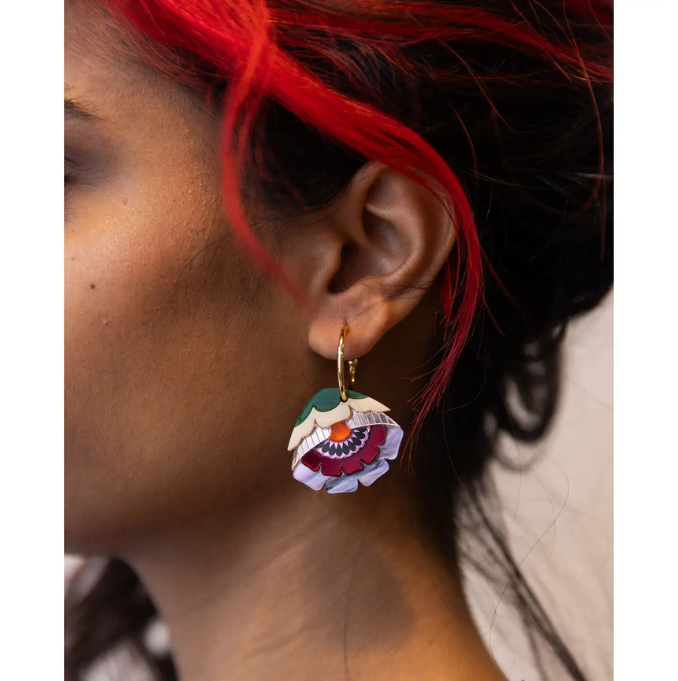 Rosa Pietsch - Isobel Floral Hoop Earrings in Sunset