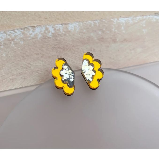 Rosa Pietsch - Scalloped Stud Earrings - Marigold