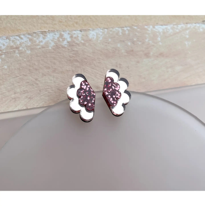 Rosa Pietsch - Scalloped Stud Earrings - Rose