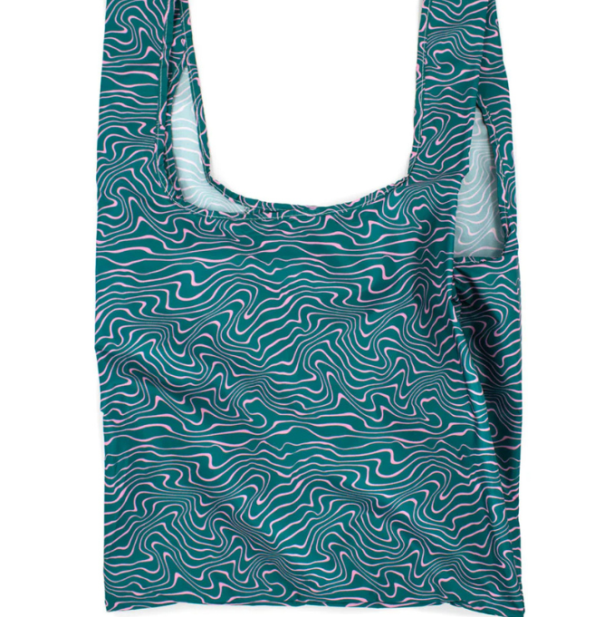 Kind Bag - Medium Reusable Bag - Contours Green & Pink