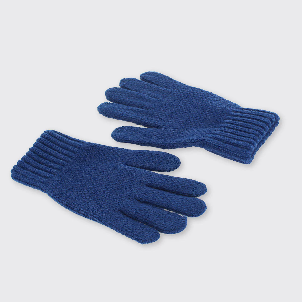 Mens Knitted Gloves - Blue