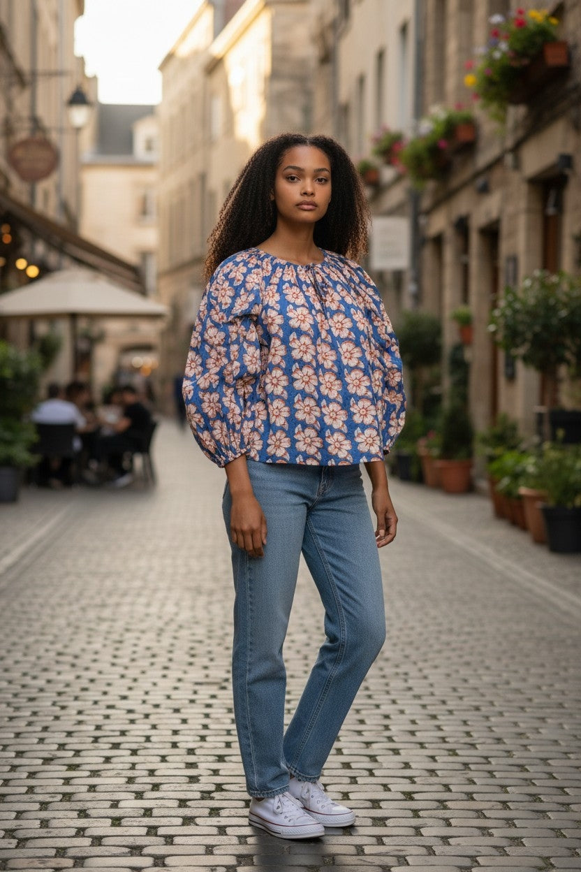 MOOCH London - Block Print 100% Cotton Blouse