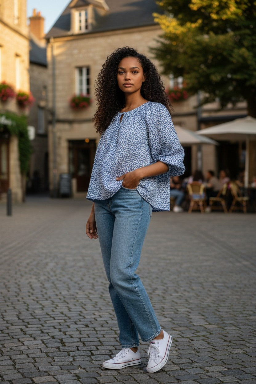 MOOCH London - Block Print 100% Cotton Blouse