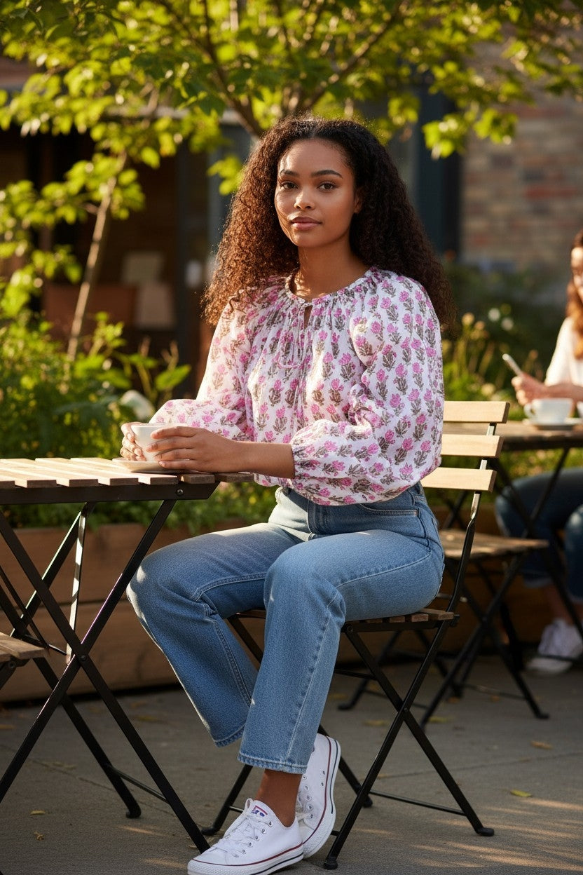 MOOCH London - Block Print 100% Cotton Blouse