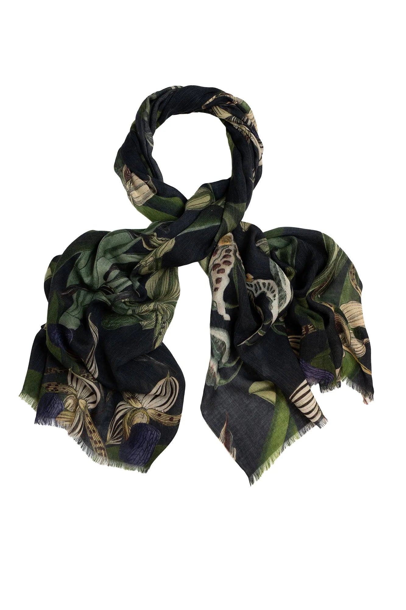 One Hundred Stars - Orchid Wool Scarf - Black