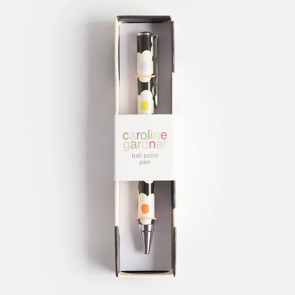 Caroline Gardner Multi Flower Charcoal Boxed Pen