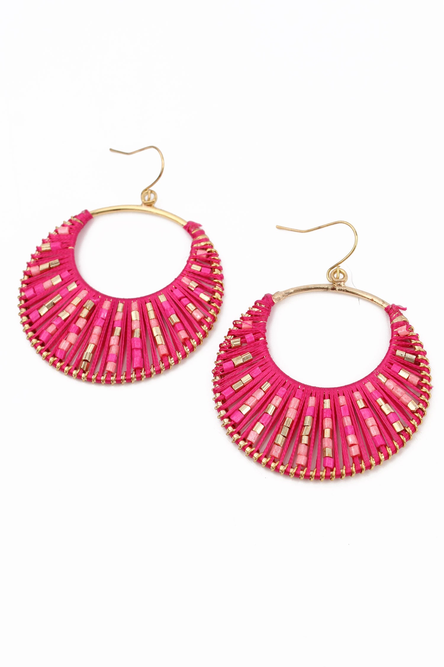 Thread Round Earrings