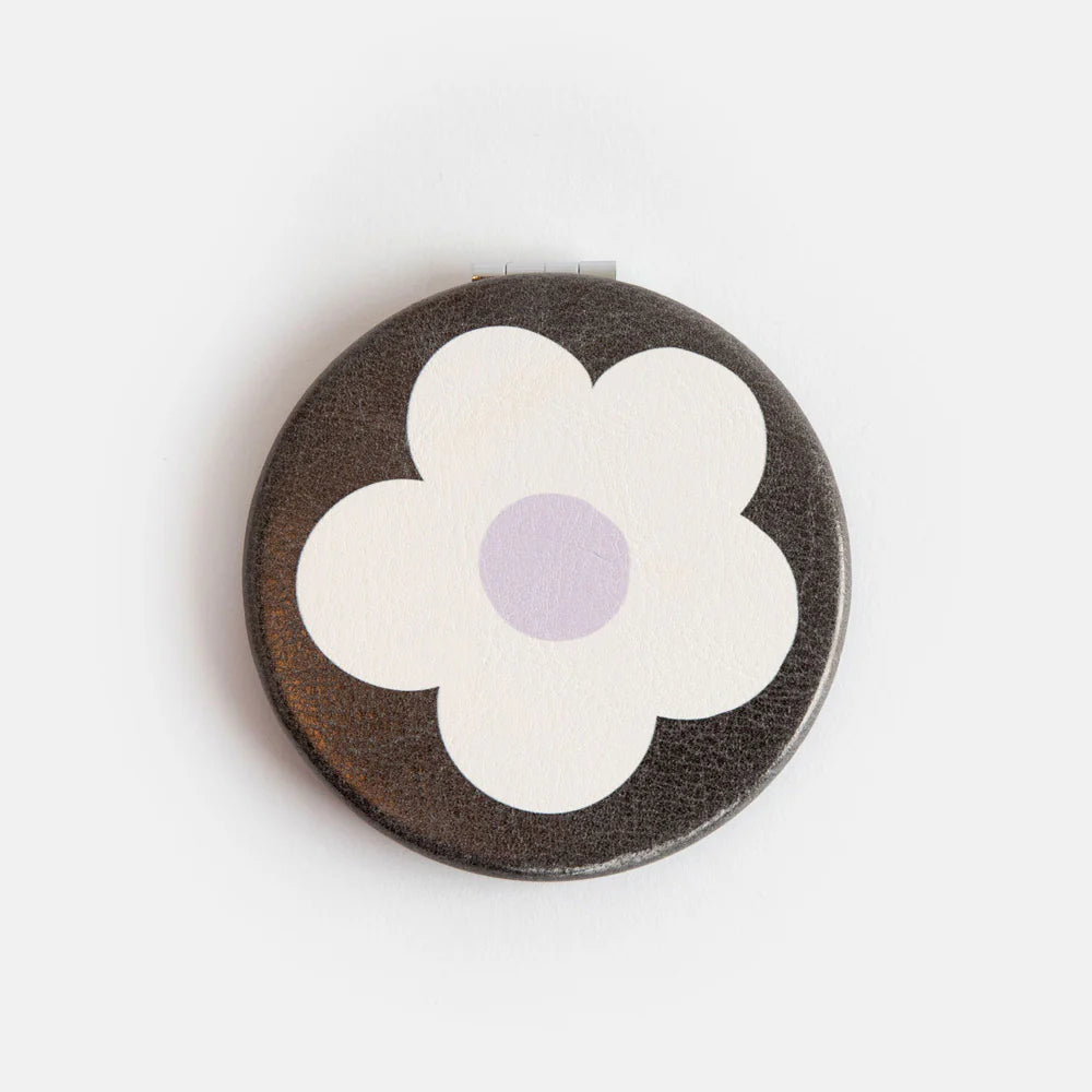Caroline Gardner - Pocket Mirror - Charcoal Flower