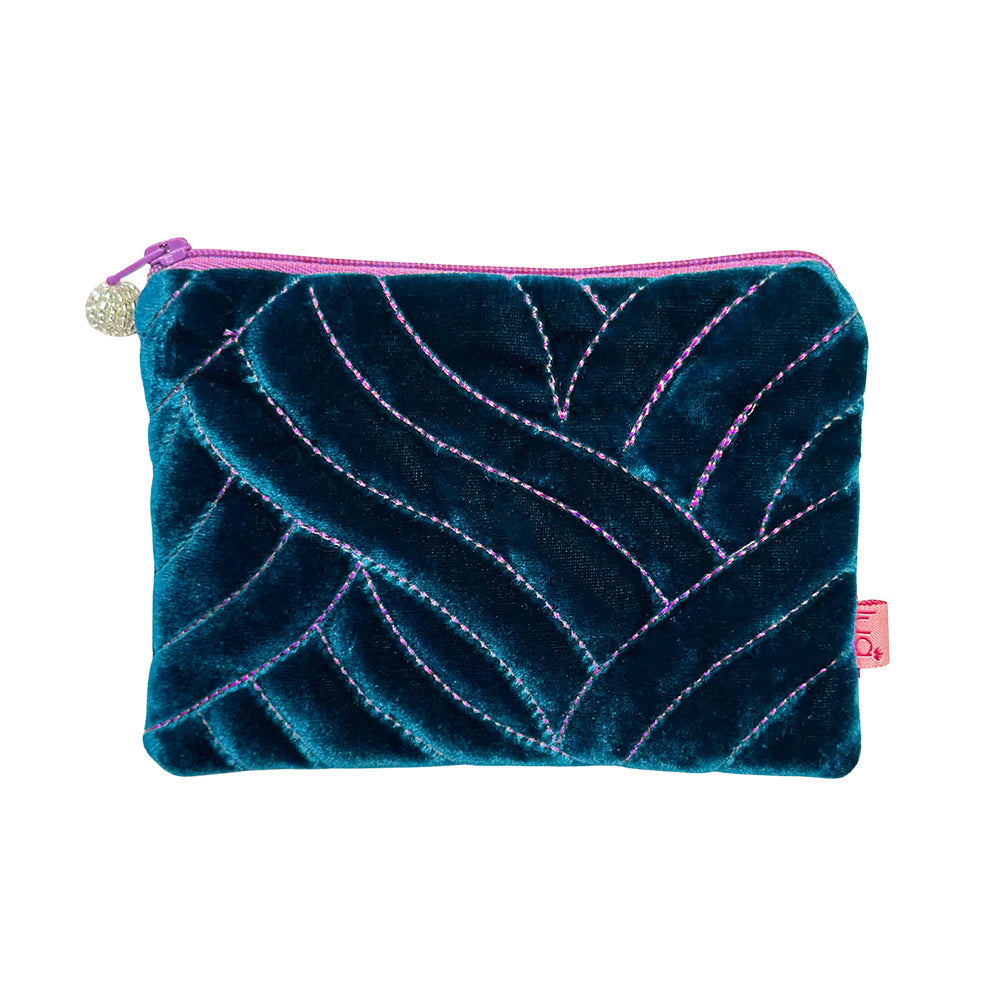 AW23 Quilted Stitch Purse Turquoise