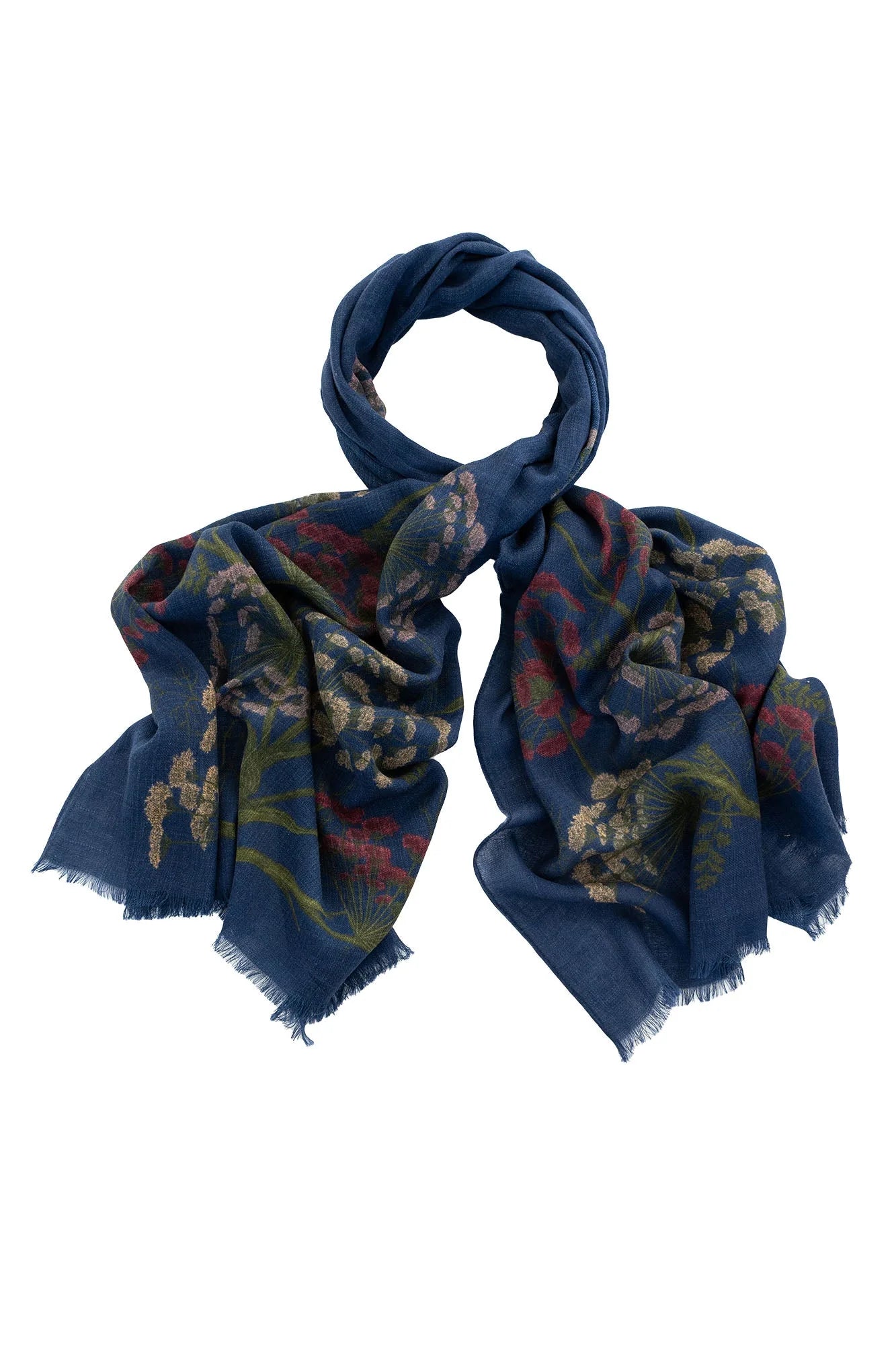 One Hundred Stars - Parsley Seed Wool Scarf - Navy
