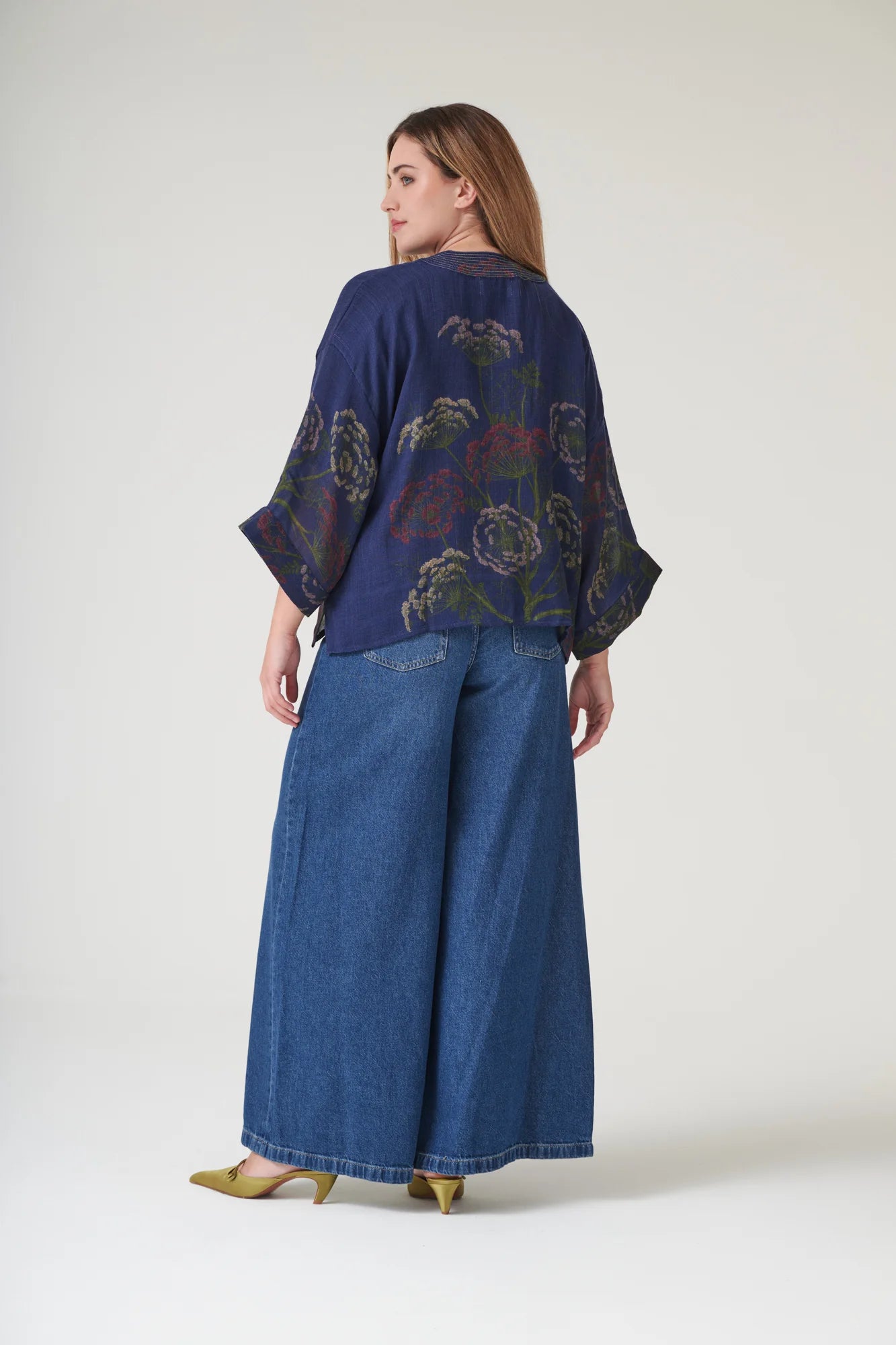 One Hundred Stars - Parsley Seed Navy Wool Kimono