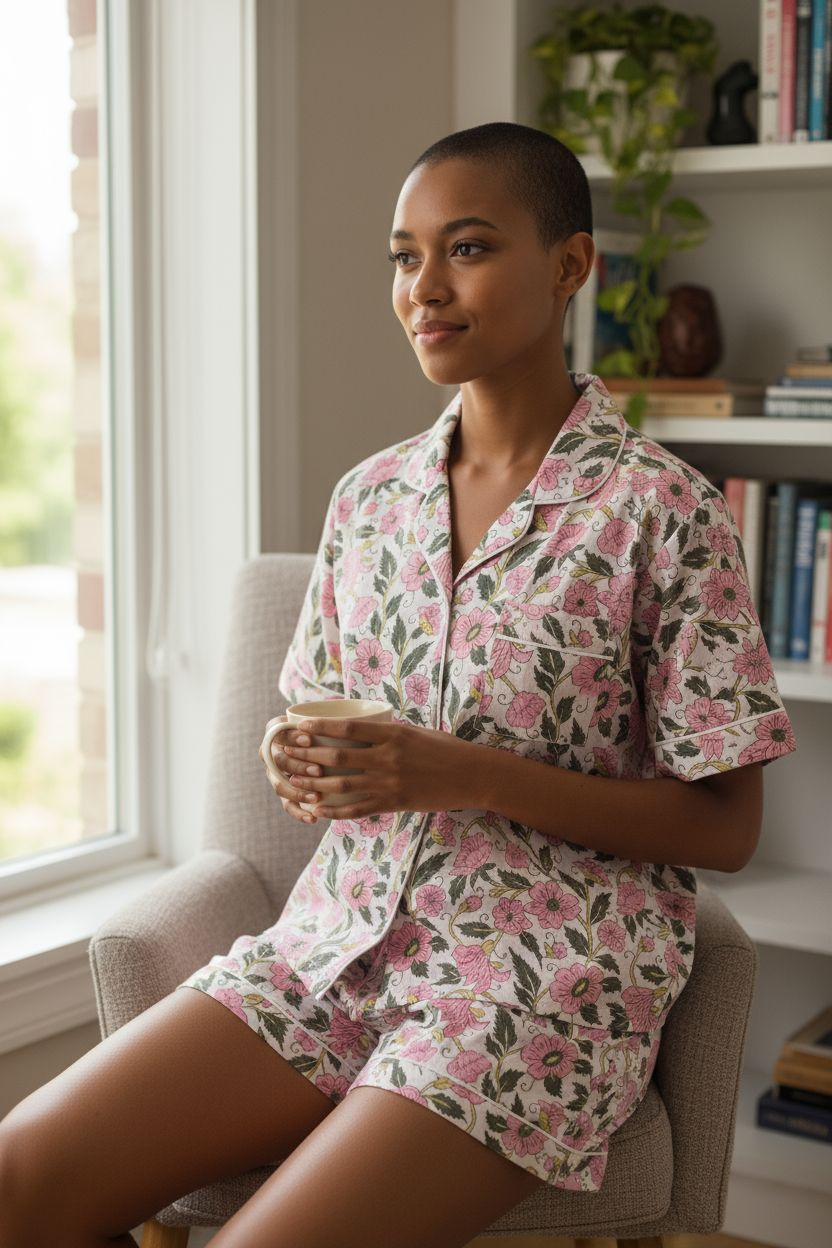 MOOCH London - Pink Floral Shortie Pyjama Set