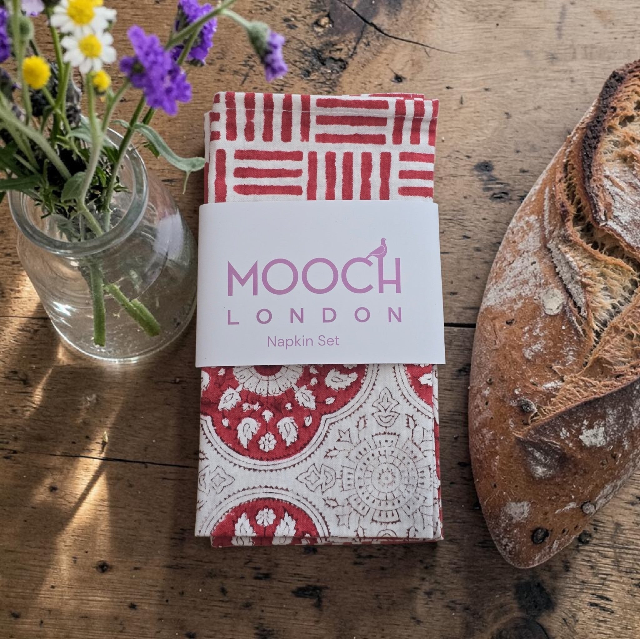 MOOCH London - Cotton Block Print Napkin Set of 2