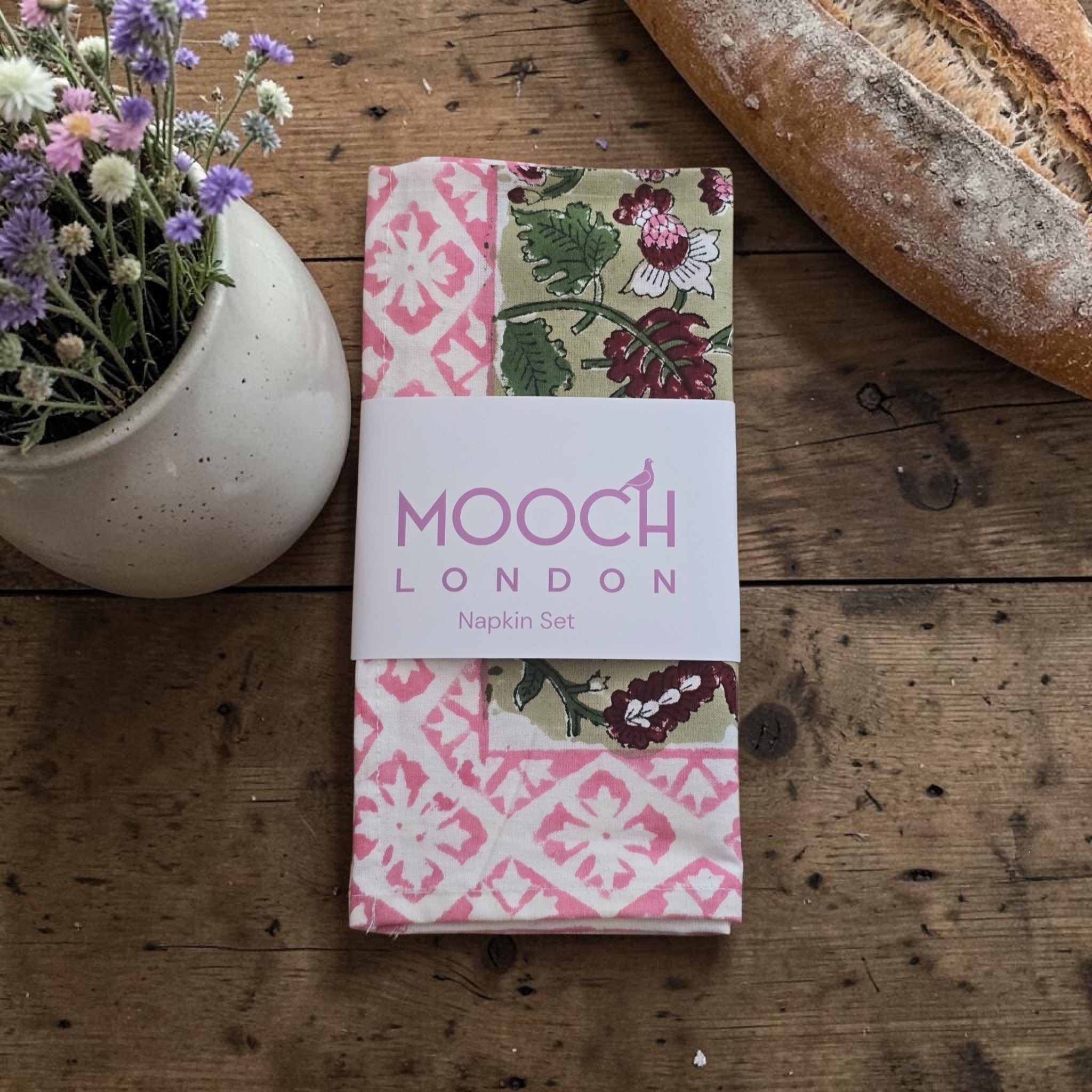 MOOCH London - Cotton Block Print Napkin Set of 2