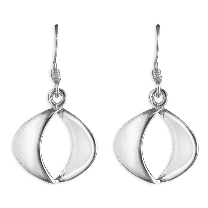Open Abstract Oval Drop Earrings