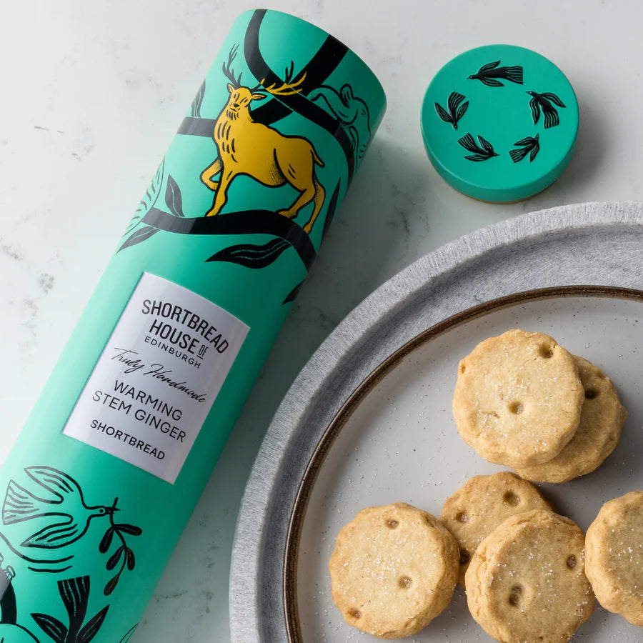 Tin of Truly Handmade Shortbread Biscuits with Stem Ginger