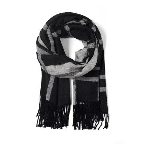 Reversible Check Scarf - Black