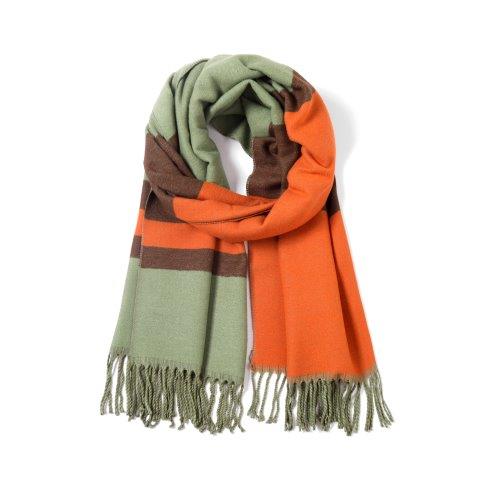 Reversible Stripe Scarf - Orange