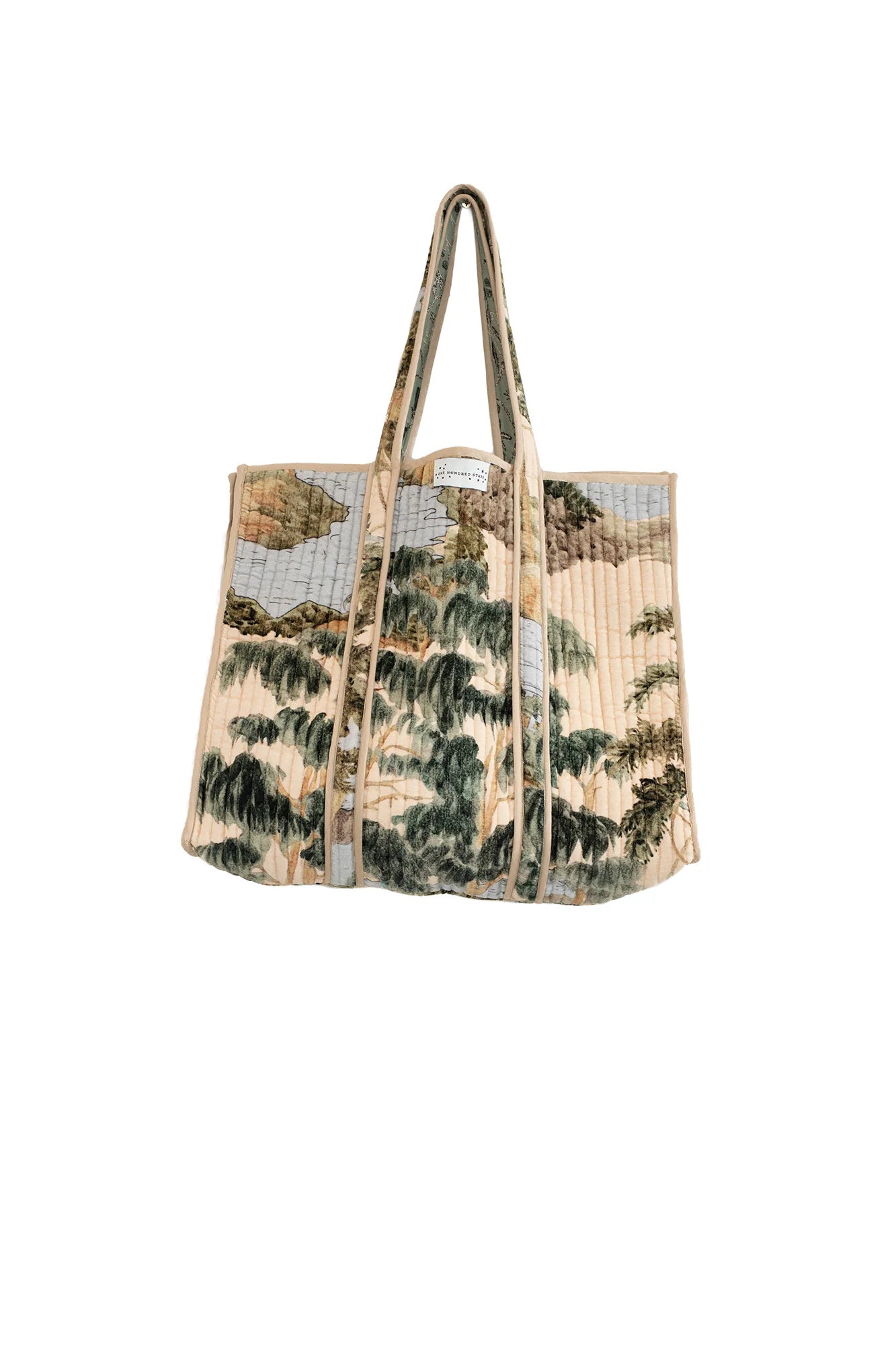 One Hundred Stars Velvet Tote - Rivers & Trees Natural