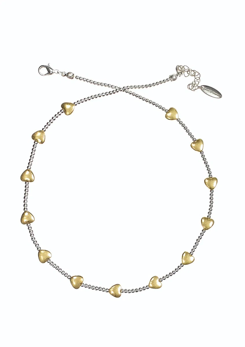 Hearts Necklace - Silver/Gold